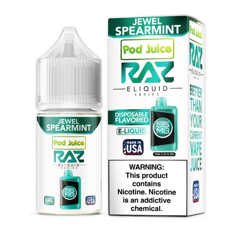 Jewel Spearmint Pod Juice RAZ Disposable Collab Nic Salt E-juice 30ml