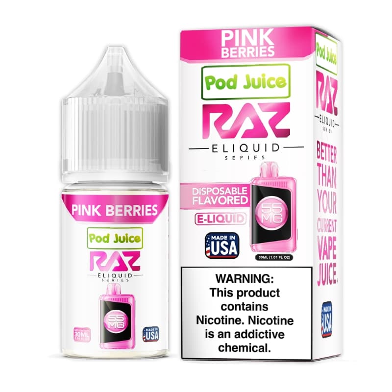 Pink Berries Pod Juice RAZ Disposable Collab Nic Salt E-juice 30ml