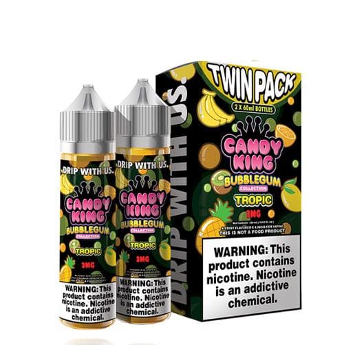 Candy King Twin Pack Bubblegum Tropic 2x 60ml Vape Juice - 6MG