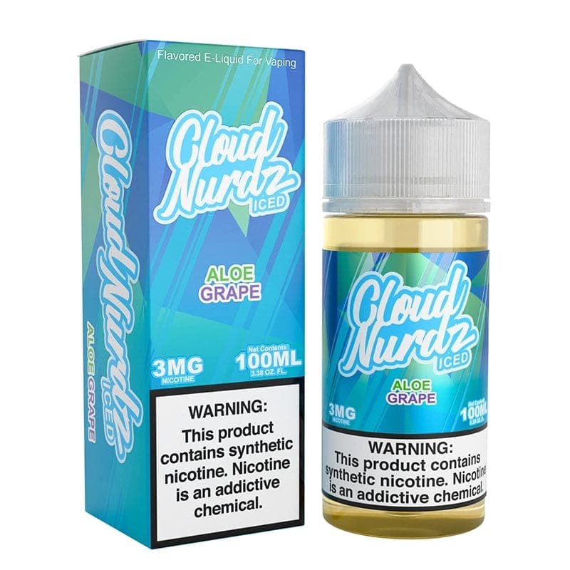 Cloud Nurdz ICED Aloe Grape Synthetic Vape Juice 100ml