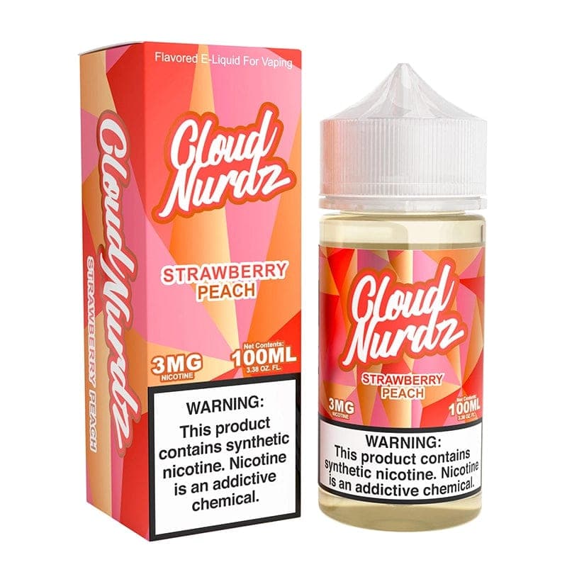 Cloud Nurdz Strawberry Peach Synthetic Vape Juice 100ml
