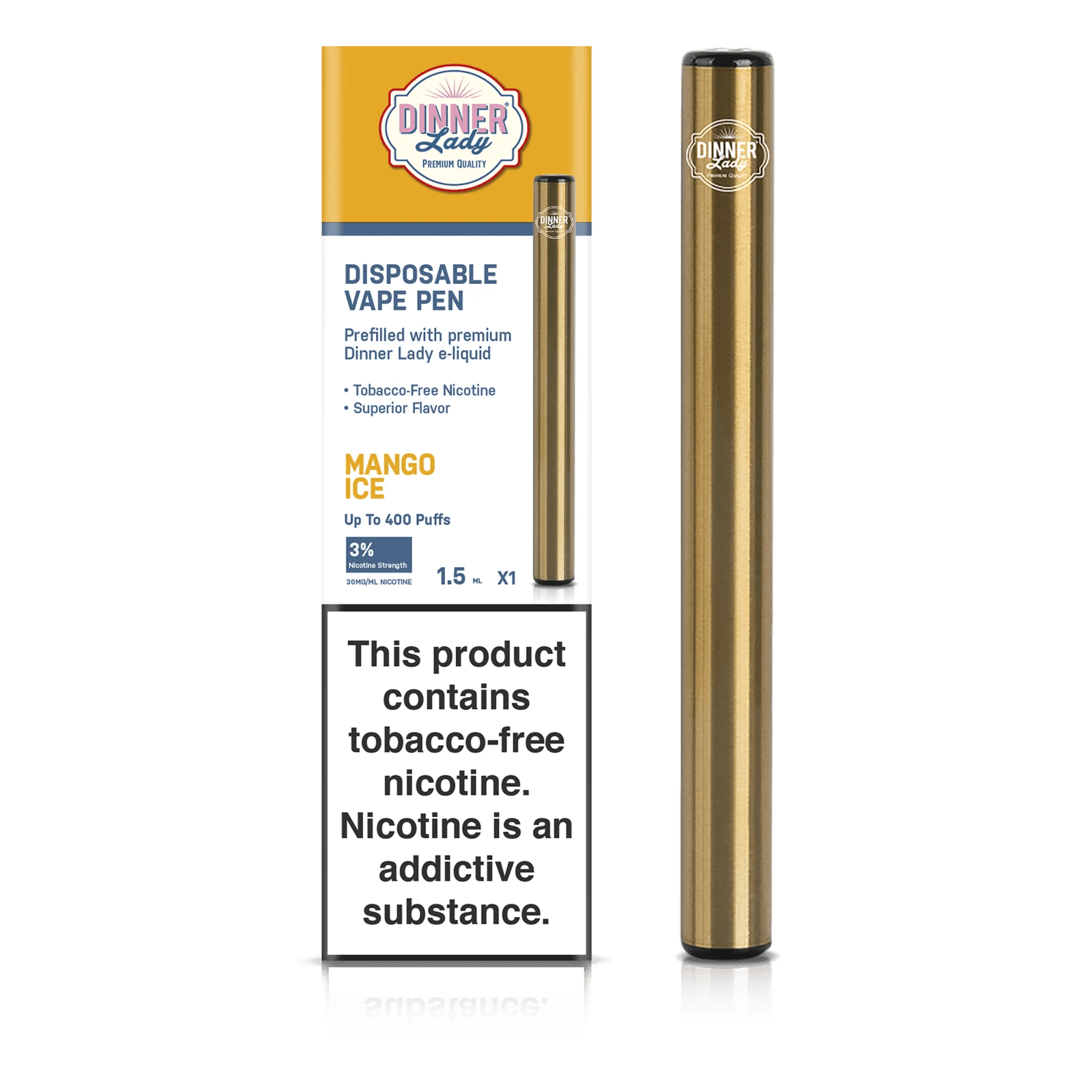 Dinner Lady Tobacco-Free Nicotine Disposable Vape - Mango Ice
