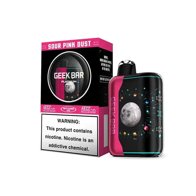 Geek Bar Pulse X 25000 Platinum Edition Disposable Vape (5%, 25000 Puffs) - Platinum Edition Sour Pink Dust