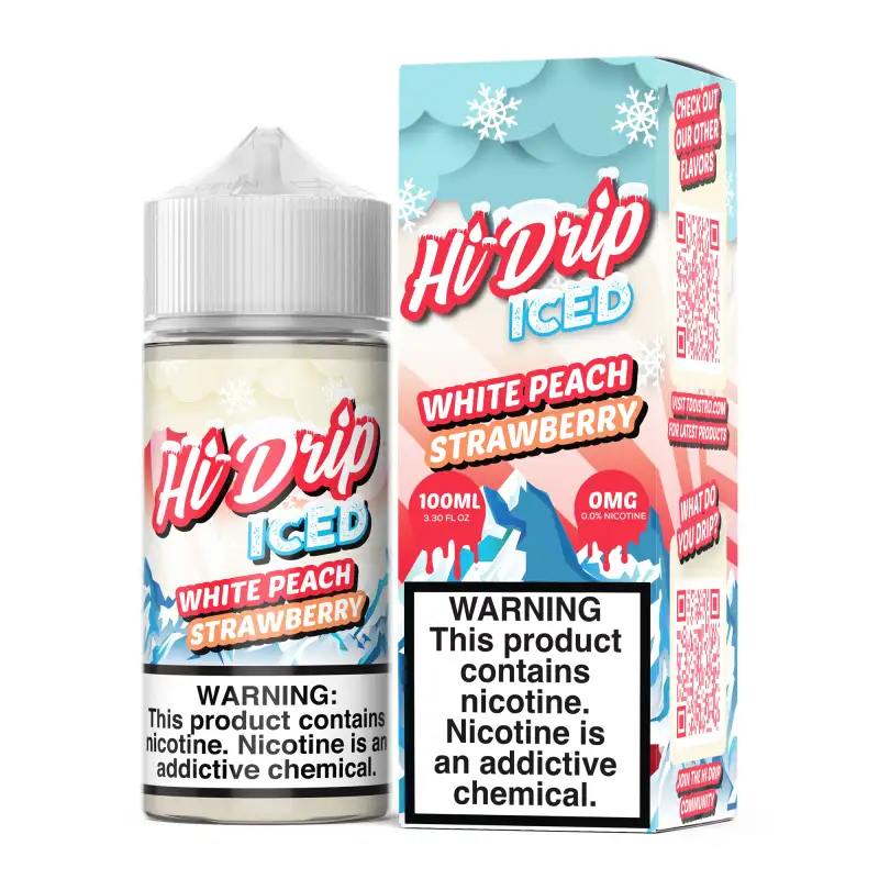 Hi-Drip Iced White Peach Strawberry 100ml Vape Juice