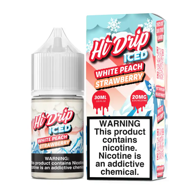 Hi-Drip Iced White Peach Strawberry 30ml Nic Salt Vape Juice