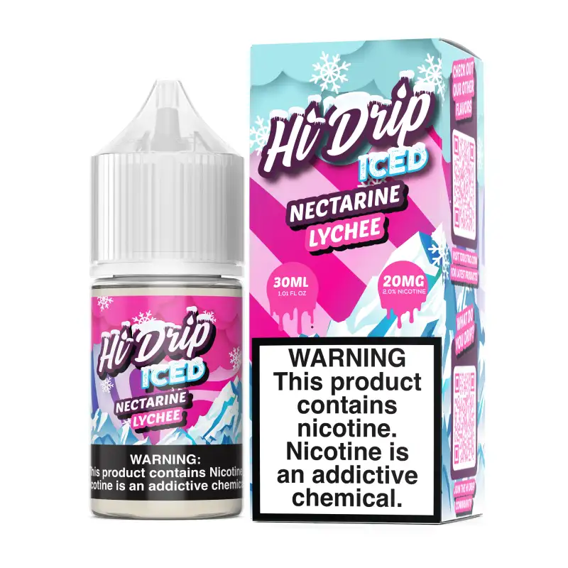 Hi-Drip Salts Iced Nectarine Lychee 30ml Nic Salt Vape Juice