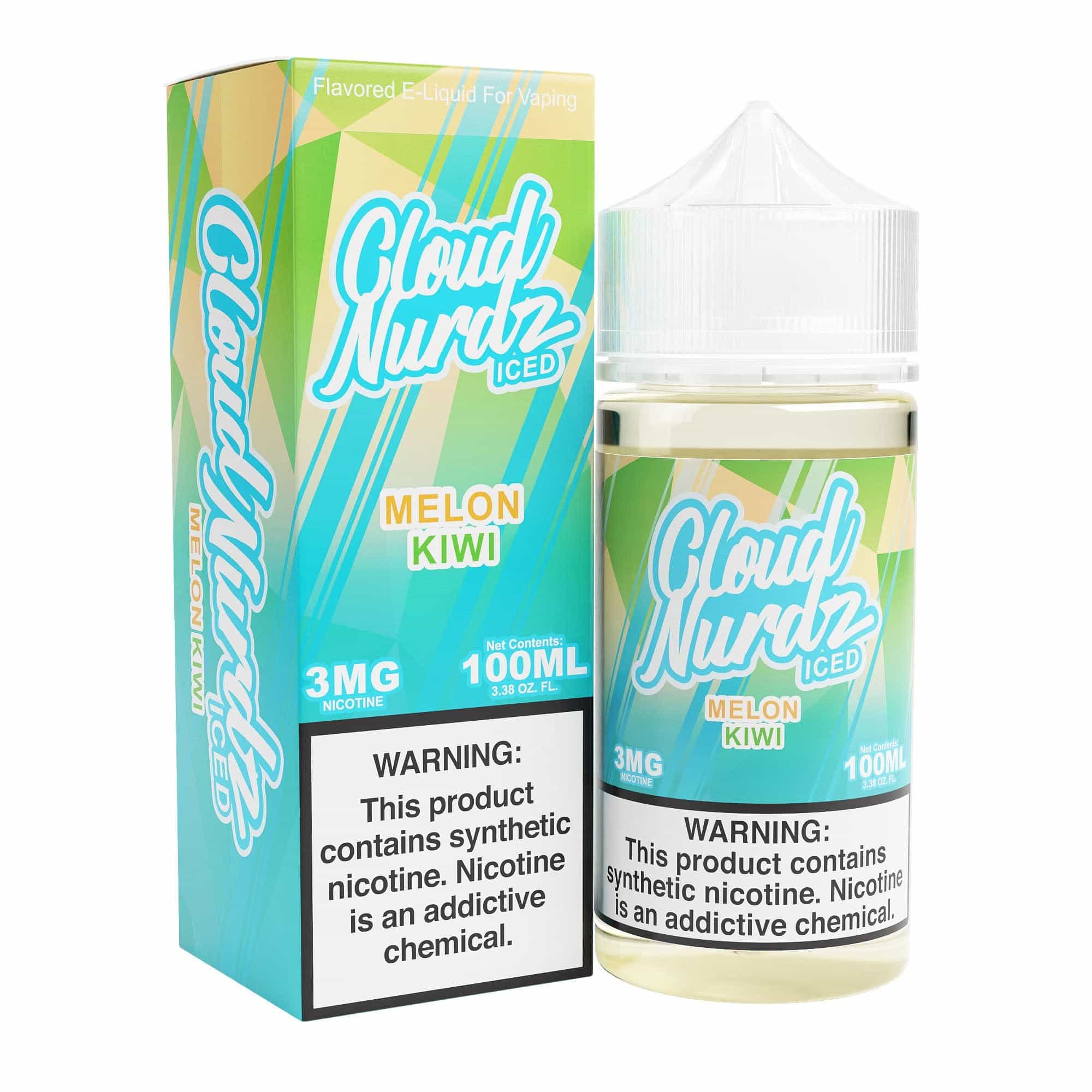 Iced Kiwi Melon 100ml Synthetic Nic Vape Juice - Cloud Nurdz