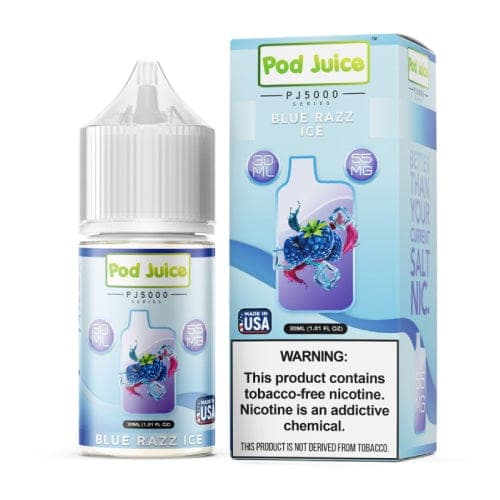 Pod Juice Blue Razz Ice PJ5000 TF 30ml Nic Salt Vape Juice