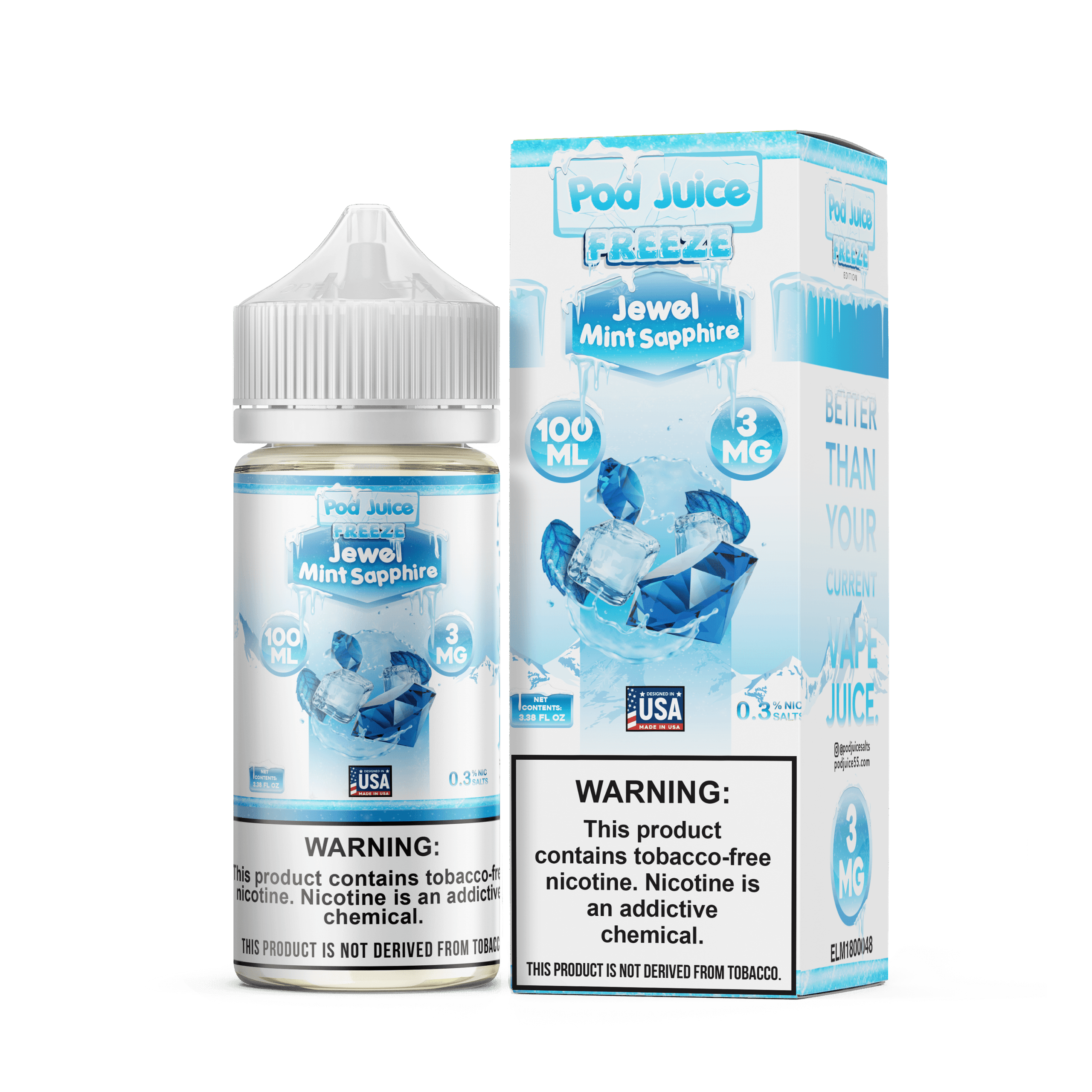 Pod Juice Freeze Jewel Mint Sapphire TF 100ml Vape Juice