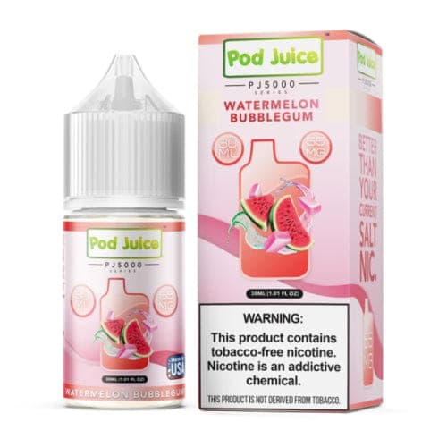Pod Juice Watermelon Bubblegum PJ5000 TF 30ml Nic Salt Vape Juice