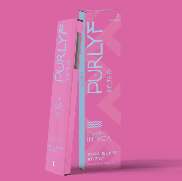 PURLYF 2g Delta 8 Disposable Vape (2000mg) - Pink Berry Rozay (Indica)