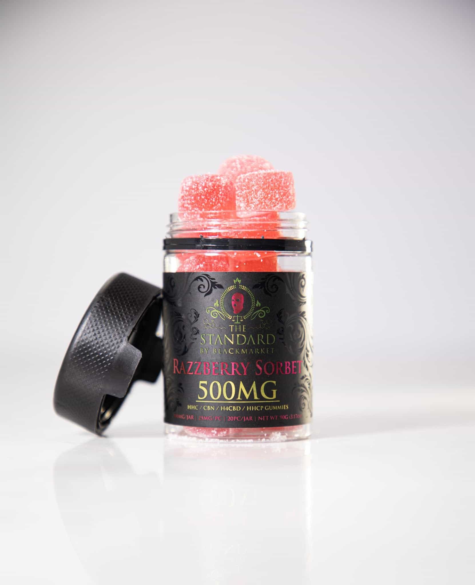 The Standard 500mg HHC+HHC-P+H4CBD+CBN Gummies (20x Pack) - Raspberry Sorbet