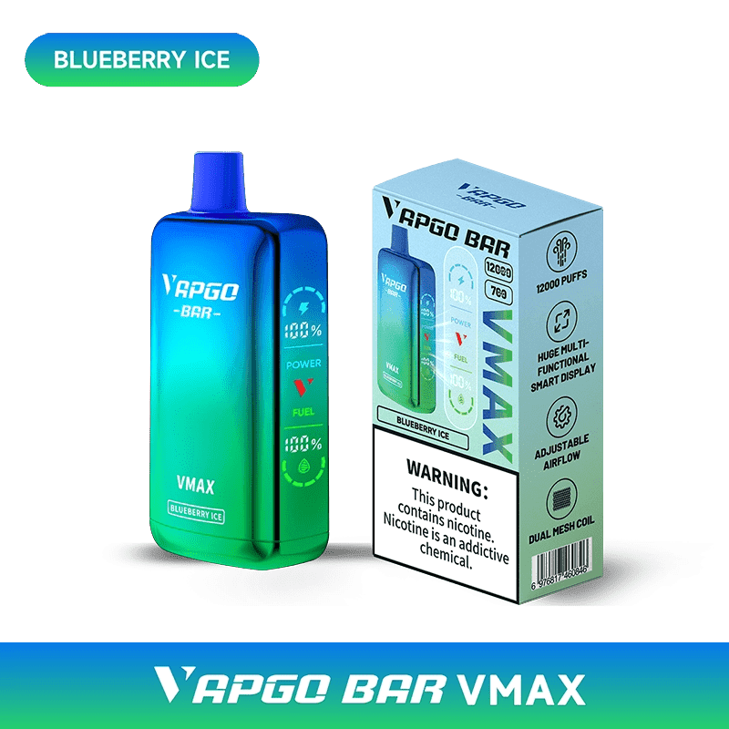 VAPGO BAR Vmax Disposable Vape (5%, 12000 Puffs) - Blueberry Ice