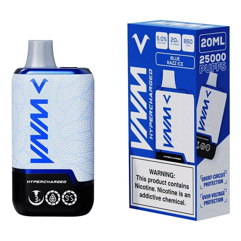 VNM Hypercharged VM25000 Disposable Vape (5%, 25000 Puffs) - Blue Razz Ice